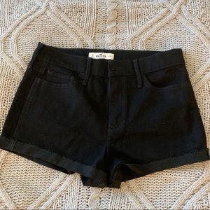 Black High Rise Jean Shorts